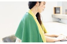 「CLEMATIS」 リバーシブル和紙ストール 折り返しポケット・グリーン 新潟県 五泉市 株式会社アークリード
