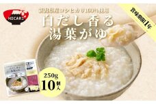  白だし香る 湯葉がゆ（250g×10個入） 新潟県産コシヒカリ100%使用 防災 防災グッズ 備蓄 家庭備蓄 非常食 防災食 災害対策 ローリングストック お粥 レトルト ダイエット 新潟県 五泉市 株式会社ヒカリ食品