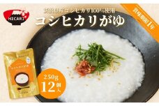 コシヒカリがゆ（250g×12個入） 新潟県産コシヒカリ100%使用 防災 防災グッズ 備蓄 家庭備蓄 非常食 防災食 災害対策 ローリングストック お粥 レトルト ダイエット 新潟県 五泉市 株式会社ヒカリ食品