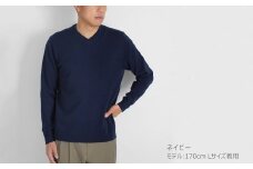 カシミヤ100％ Vネックセーター（メンズ） ネイビー・L 新潟県 五泉市 高橋ニット株式会社
