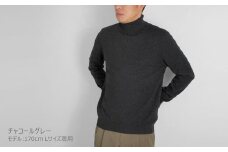 カシミヤ100％ タートルネックセーター （メンズ） チャコールグレー・LL 新潟県 五泉市 高橋ニット株式会社