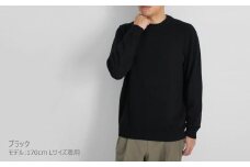 カシミヤ100％ クルーネックセーター （メンズ） ブラック・L 新潟県 五泉市 高橋ニット株式会社