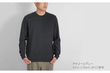 カシミヤ100％ クルーネックセーター （メンズ） チャコールグレー・LL 新潟県 五泉市 高橋ニット株式会社