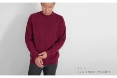 カシミヤ100％ クルーネックセーター （メンズ） エンジ・LL 新潟県 五泉市 高橋ニット株式会社