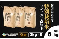 令和7年産 特別栽培米 新潟県五泉産コシヒカリ 「南郷米」 玄米 6kg 新潟県 五泉市 ファームみなみの郷