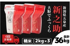 【令和7年産新米】 〈6回定期便〉 新之助 精米 6kg（2kg×3袋）新潟県 五泉市 有限会社ファームみなみの郷