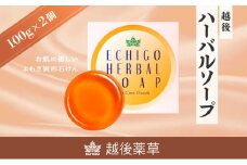 石鹸 【新潟県産よもぎ使用】お肌にやさしい越後ハーバルソープ×2箱 越後薬草 よもぎ ヨモギ よもぎ石鹸 ヨモギ石鹸 ふるさと納税 新潟 新潟県産 にいがた 上越 上越産