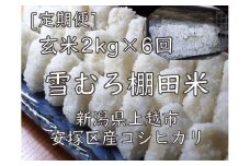 定期便 6ヶ月 雪むろ 棚田米 コシヒカリ 2kg 玄米 [定期便]毎月発送(計6回) こしひかり 米 お米 こめ おすすめ ユキノハコ 新潟 新潟県産 にいがた 上越 上越産