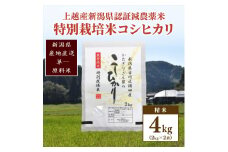 米 お米 数量限定 令和5年産 新潟県 認証米/特別栽培米コシヒカリ精米4kg（2kg×2袋）こしひかり