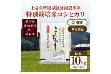 隔月6回 定期便 新潟県認証減農薬米 特別栽培米 コシヒカリ 精米 10kg (5kg×2袋) 米 お米 こめ こしひかり