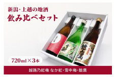 酒 新潟・上越 酒3蔵元 720ml×3本 飲み比べ 日本酒 地酒 限定セット 04 アルコール ギフト
