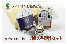 味噌専門店！贅沢三種のお味噌セット★メイド・イン上越認証品★ふるさと納税限定【味噌 調味料 お土産 料理】