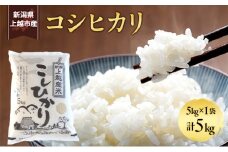 【先行予約　10月中旬より順次出荷】令和7年度産　新潟県上越市産コシヒカリ5kg　閻魔大王の里で育まれたお米 上越市 精米 米