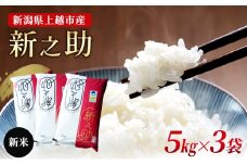 新米予約 令和7年 新潟県産新之助 15kg（5kg×3袋） 15キロ 白米 精米 特別栽培米 送料無料 安全・安心しんのすけ 上越市 高橋農場