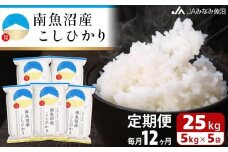 【JAみなみ魚沼定期便】南魚沼産こしひかり（25kg×全12回）