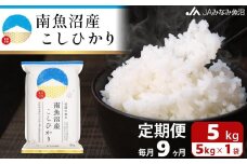 【JAみなみ魚沼定期便】南魚沼産こしひかり（5kg×全9回）精米 精米HACCP認定工場 特A獲得日本一産地 JAみなみ魚沼一番人気 高品質精米 雪国の恵み もっちり甘い 南魚沼産コシヒカリ