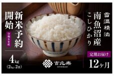 【新米予約　頒布会】南魚沼産こしひかり4kg×全12回　契約栽培  雪蔵貯蔵米
