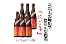八海山の焼酎で仕込んだ「にごりうめ酒」四合瓶6本セット