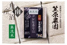 【令和７年産新米予約／令和７年（2025年）９月上旬より順次発送】南魚沼産 笠原農園米コシヒカリ 無洗米 ３合真空パック ２０個（簡易包装）