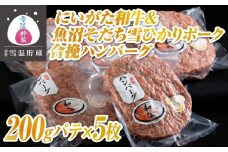 雪温貯蔵にいがた和牛＆魚沼そだち雪ひかりポーク合挽ハンバーグ