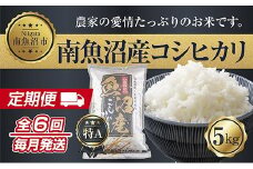 【令和7年産新米】【定期便】新潟県 南魚沼産 コシヒカリ お米 5kg×計6回 精米済み 半年 毎月発送 （お米の美味しい炊き方ガイド付き）【2025年10月中旬より順次発送予定】