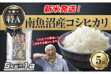 【新米発送】  令和7年産 新潟県 南魚沼産 コシヒカリ お米 5kg 精米済み（お米の美味しい炊き方ガイド付き） お米 こめ 白米 新米 こしひかり 食品 人気 おすすめ 送料無料 魚沼 南魚沼 南魚沼市 新潟県産 新潟県 精米 産直 産地直送 お取り寄せ【2025年10月上旬より順次発送予定】