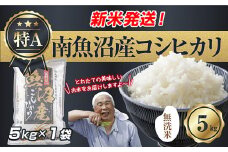 【新米発送】「無洗米」 令和7年産 新潟県 南魚沼産 コシヒカリ お米 5kg  精米済み（お米の美味しい炊き方ガイド付き） お米 こめ 白米 新米 こしひかり 食品 人気 おすすめ 送料無料 魚沼 南魚沼 南魚沼市 新潟県産 新潟県 精米 産直 産地直送 お取り寄せ【2025年10月上旬より順次発送予定】