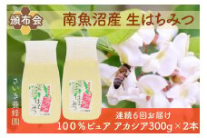 【頒布会】さいき養蜂園　　天然ピュア蜂蜜　アカシア３００ｇ×２本　6か月連続お届け