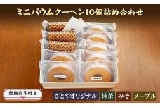 無地熨斗 バウムクーヘン ミニ 詰め合わせ セット 10個入り 八海山 焼き菓子 お菓子 スイーツ バームクーヘン さとや   新潟県 南魚沼市 のし gift お土産 プレゼント 贈答 贈答品
