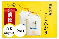 【定期便　令和7年産新米予約】（全6ヶ月）もっちり甘い！南魚沼産コシヒカリ 白米5kg×2 ひらくの里ファーム【2025年10月上旬より順次発送予定】