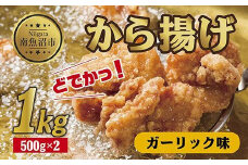 どでか味付けから揚げ ガーリック味 500g×2パック 計1kg 大容量 唐揚げ からあげ から揚げ ガーリック ニンニク にんにく 揚げ物 冷凍 惣菜 簡単 調理 肉 おかず 味付き 野崎フーズ 新潟県 南魚沼市