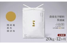 【定期便令和7年産新米予約】関智晴がつくる南魚沼塩沢産コシヒカリ 20kg×全12回 減農薬栽培米【2025年9月中旬より順次発送予定】