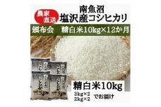 【頒布会：令和7年産新米予約】農家直送！　南魚沼塩沢産コシヒカリ　精白米10ｋｇ×12ヶ月【2025年9月中旬より順次発送予定】