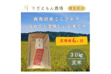 《新米予約受付》【定期便６回×玄米３０kg≪合計１８０kg≫】令和７年産　南魚沼産コシヒカリ　玄米 ３０kg　＼生産農家直送／【2025年10月上旬より順次発送予定】