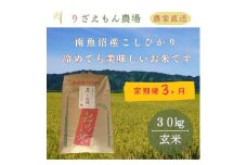 《新米予約受付》【定期便3回×玄米３０kg《合計９０kg》】令和７年産　南魚沼産コシヒカリ　玄米 ３０kg　＼生産農家直送／【2025年10月上旬より順次発送予定】