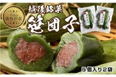笹団子 つぶあん 5個入り 2パック 計10個 越後銘菓 笹だんご 団子 だんご ダンゴ 粒あん つぶ 餡 もち 餅 冷凍 コシヒカリ 米粉 手作り 和菓子 お菓子 スイーツ 越季 新潟県 南魚沼市