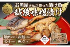 １０.無地熨斗 味噌漬け 漬け魚 銀鮭 銀鱈 キンキ 計6切れ ホタテ 4個入り 漬魚 鮭 さけ サケ 鱈 たら タラ きんき キチジ 帆立 ほたて 越後味噌 焼き魚 味噌 お土産 利七屋 新潟県 南魚沼市