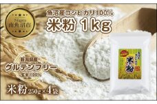 米粉 250g×4袋 計1kg 魚沼産  コシヒカリ  白米粉 アレルギー グルテンフリー 小麦粉不使用 お取り寄せ 製菓材料 パン作り 製菓 送料無料 コパフーズ 新潟県 南魚沼市
