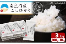 【令和7年産＼新米／】南魚沼産こしひかり「窒素充填2合パック×10袋入」美味しさ長持ち 300g 小袋 便利 精米HACCP認定工場 特A獲得日本一産地 高品質精米 もっちり甘い 南魚沼産コシヒカリ【2025年10月上旬から順次発送】