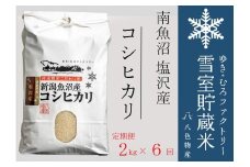【令和７年産新米予約】【定期便2kg×6回】雪室貯蔵米 南魚沼塩沢産コシヒカリ　【2025年10月下旬より順次発送予定】