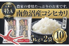 【令和7年産】【無地のし】無洗米 新潟県 南魚沼産 コシヒカリ お米 5kg×2袋 計10kg 精米済み（お米の美味しい炊き方ガイド付き）【2025年10月中旬より順次発送予定】