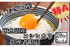 【令和7年産】【生産者限定 契約栽培】南魚沼しおざわ産コシヒカリ20kg（５kg×4袋）【2025年10月上旬より順次発送予定】