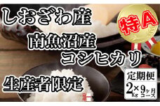 【令和7年産】【定期便：２Kg×9ヶ月】生産者限定 契約栽培 南魚沼しおざわ産コシヒカリ【2025年10月上旬より順次発送予定】