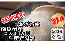 【令和7年産】【定期便：2Kg×12ヶ月】特別栽培 生産者限定 南魚沼しおざわ産コシヒカリ【2025年10月上旬より順次発送予定】