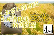 【令和7年産】【4kg】玄米 しおざわ産限定 生産者限定 南魚沼産コシヒカリ【2025年10月上旬より順次発送予定】