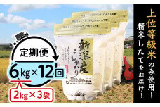 31-K6Z【12ヶ月連続お届け】新潟県産コシヒカリ6kg（2kg×3袋）