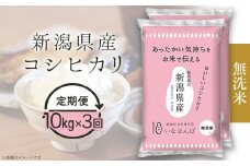 27-M103B【無洗米】新潟県産コシヒカリ10kg（5kg×2袋）【3ヶ月連続お届け】