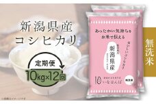 27-M10ZB【無洗米】新潟県産コシヒカリ10kg（5kg×2袋）【12ヶ月連続お届け】