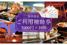 弥彦温泉ご利用補助券　3,000円分＜10枚＞_合計30000円分 3万円分 温泉利用券 温泉券 旅行チケット 観光 宿泊 飲食 入浴 利用券 宿泊チケット 風呂 ホテル 旅館 観光地 国内旅行 宿泊券 新潟県 弥彦村【1296027】