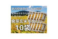 ぷちぷち食感がたまらない「発芽玄米餅」　10袋　新潟県弥彦村産「こがねもち」100%使用【1554478】